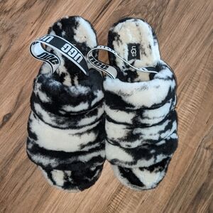 UGG Fluff Yeah Real Lambs Fur Slippers 10 Womens
